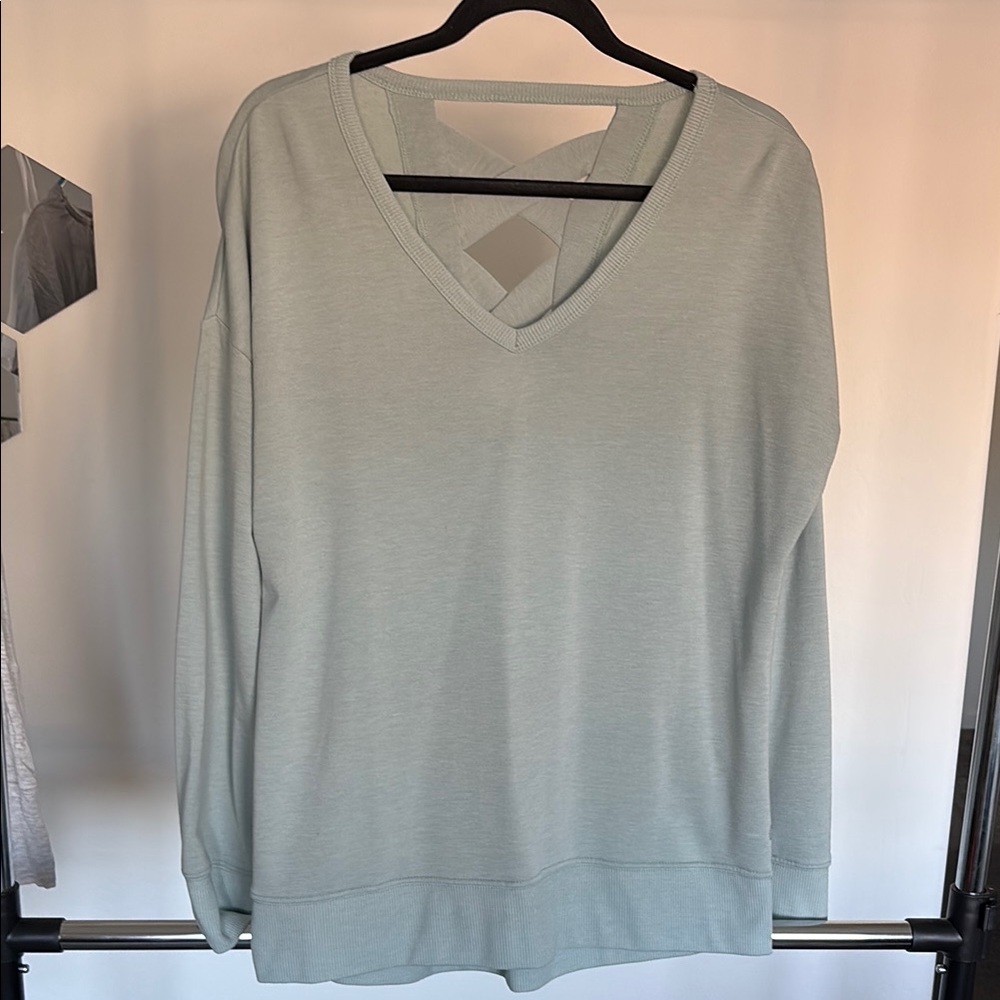 Balance Collection Green Boxy Long Sleeve Sweatshirt